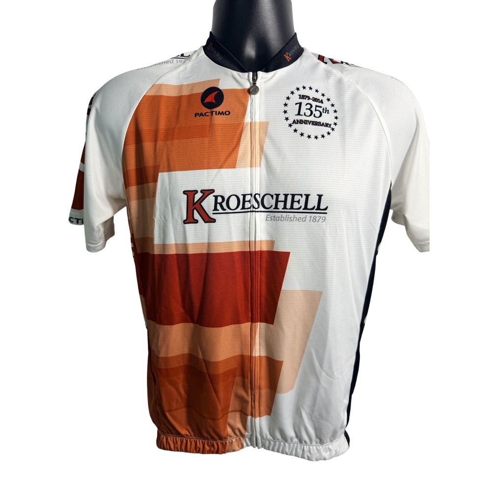 Pactimo Kroeschell 135th Anniversary Cycling Jersey Mens Small White‎ Full Zip
